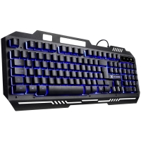 TECLADO GAMER SHIELD ABNT2 MULTIMIDIA LED AZUL 1.8 METROS USB TOPO EM METAL SENSACAO MECANICA - GT600