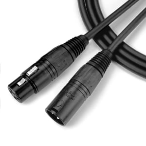 CABO PARA MICROFONE XLR M / XLR F NINJA LW 03FT 0,91M PRETO