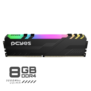 MEMORIA GAMER PCYES UDIMM 8GB DDR4 3200MHZ BLACK COM RGB - PM083200D4BR