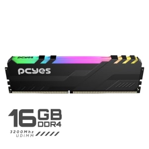 MEMORIA GAMER PCYES UDIMM 16GB DDR4 3200MHZ BLACK COM RGB - PM163200D4BR