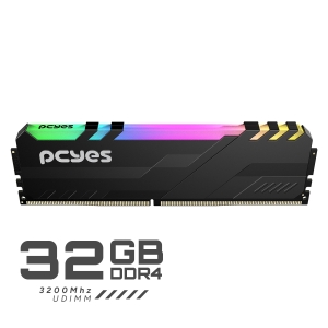 MEMORIA GAMER PCYES UDIMM 32GB DDR4 3200MHZ BLACK COM RGB - PM323200D4BR