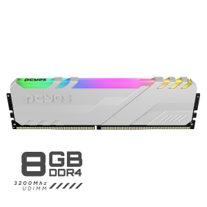 MEMORIA GAMER PCYES UDIMM 8GB DDR4 3200MHZ WHITE COM RGB - PM083200D4WR