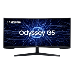 MONITOR SAMSUNG GAMER CURVO ODYSSEY 34" 165HZ 1MS WQHD ULTRAWIDE HDMI DP FREESYNC PREMIUM PRETO - LC34G55TWWLMZD