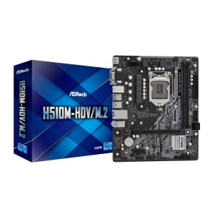 PLACA MÃE ASROCK LGA1200 H510M-HDV/M.2 2XDDR4 3200MHZ DIMM 64GB, 2XUSB 3.2, 4XUSB 2.0, 4XSATA, HDMI, DVI-D, VGA, GIGABIT