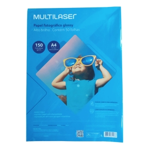 PAPEL FOTOGRÁFICO GLOSSY 150G A4 COM 50 FOLHAS - PE003