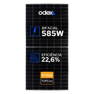 PAINEL SOLAR FOTOVOLTAICO ODEX 585W N-TYPE 144 CELULAS BIFACIAL ODE10092024 - 1