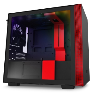 GABINETE MINI-ITX - H210I MATTE BLACK/RED - COM CONTROLADORA DE FANS + FITA DE LED - CA-H210I-BR