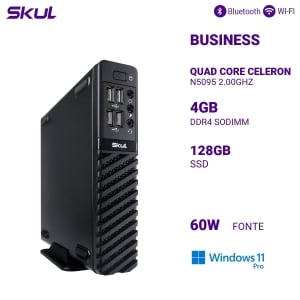 MINI COMPUTADOR BUSINESS B100 QUAD CORE CELERON  N5095 2.00GHZ MEM 4GB DDR4 SSD 128GB FONTE 60W EXTERNA WINDOWS 11 PRO