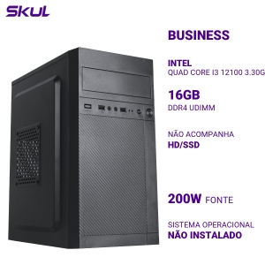 COMPUTADOR B300 QUAD CORE I3 12100 3.30GHZ MEM 16GB DDR4 SEM HD/SSD FONTE 200W