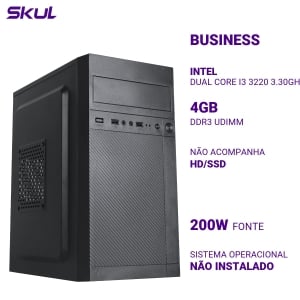 COMPUTADOR B300 DUAL CORE I3 3220 3.30GHZ MEM 4GB DDR3 SEM HD/SSD FONTE 200W