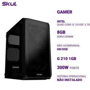 COMPUTADOR 3000 QUAD CORE I3 10105F 3.70GHZ MEM 8GB DDR4 SEM HD/SSD G 210 1GB  FONTE 300W PFC ATIVO