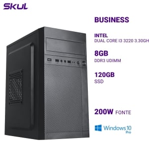 COMPUTADOR B300 DUAL CORE I3 3220 3.30GHZ MEM 8GB DDR3 SSD 120GB FONTE 200W WINDOWS 10 PRO