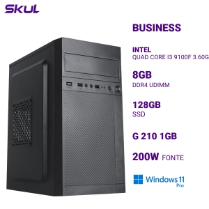 COMPUTADOR BUSINESS B300 QUAD CORE I3 9100F 3.60GHZ MEM 8GB DDR4 SSD 128GB G 210 1GB  FONTE 200W WINDOWS 11 PRO