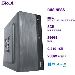 COMPUTADOR BUSINESS B500 HEXA CORE I5 9400F 2.90GHZ MEM 8GB DDR4 SSD 256GB G 210 1GB  FONTE 200W WINDOWS 11 PRO