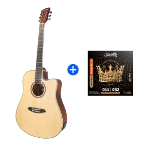 KIT PROMOCIONAL VIOLÃO ELÉTRICO SAFIRA 41" SPRUCE + ENCORDOAMENTO 011 AÇO BRONZE 85 15