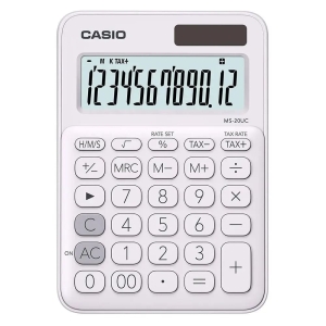 CALCULADORA DE MESA CASIO BRANCA - MS-20UC-WE-W-DC